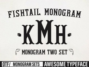 Design with Fishtail Monogram Font Styles